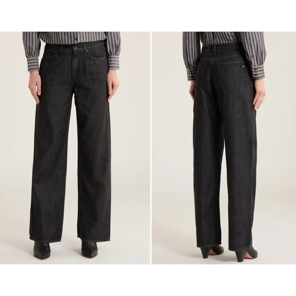 Rag‎ Bone New York Lori Mid Rise Wide Leg Jeans in Senoia Women 30 NWT $278